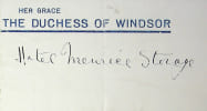 Pi&egrave;ce autographe. Wallis Simpson (1896-1986), duchesse de Windsor. 