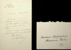 Lettre autographe sign&eacute;e. Laurent Amodru (1849-1930), m&eacute;decin, homme politique, d&eacute;put&eacute;. 