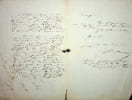 Lettre autographe sign&eacute;e. Charles Marchal dit Marchal de Bussy (1822-1870), &eacute;crivain, journaliste, fils naturel de Philippe Dupin (1795-1846) selon ...