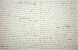 Lettre autographe au duc de Montebello. Christine-Zoe de Montjoye (1778-1849), marquise de Dolomieu, premi&egrave;re dame d'honneur de la reine Marie-Am&eacute;lie. ...