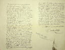 Lettre autographe sign&eacute;e. Camille Ortolan (1847-1917), capitaine de Vaisseau, ayant pris part &agrave; la campagne du Tonkin en 1885. 