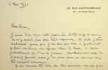 Lettre autographe sign&eacute;e. Maurice de Broglie (1875-1960), physicien, membre de l'Acad&eacute;mie fran&ccedil;aise et de l'Acad&eacute;mie des sciences, dont il sera le ...