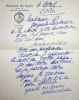 Lettre autographe sign&eacute;e. Irma Grignon-Faintrenie (1873-1966), fondatrice et directrice de l'Universit&eacute; des Heures &agrave; Lyon. 