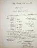 Lettre autographe sign&eacute;e. Adrien Jarry de Mancy (1796-1862), &eacute;crivain, professeur d'histoire. 