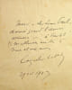 Lettre autographe sign&eacute;e. Coquelin cadet (1848-1909), acteur, &eacute;crivain. 