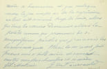 Lettre autographe sign&eacute;e. Gabrielle de Fourcauld (1870-1954), soprano, soeur du compositeur et officier Jean Cras. 