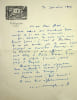 Lettre autographe sign&eacute;e. Maurice Bedel (1883-1954), &eacute;crivain, journaliste, prix Goucourt 1927. 