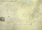 Pi&egrave;ce autographe sign&eacute;e. Ren&eacute; Le Ma&ccedil;on de Tr&egrave;ves (XVIIe), conseiller du roi, lieutenant en sa maison des eaux et for&ecirc;ts de Chateau du Loir, ...