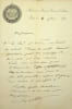 Lettre autographe sign&eacute;e. Paul de Geslin (1817-1888), pr&ecirc;tre, opposant aux apparitions de La Salette, dit Jean Loyseau. 
