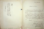 Lettre autographe sign&eacute;e &agrave; Dupin ain&eacute;. Jean-Baptiste Lafon (1764-1849), m&eacute;decin, chirurgien, directeur de l'hospice des incurables pour femmes &agrave; ...