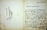 Lettre autographe sign&eacute;e &agrave; Dupin ain&eacute;. Desvignes (XIXe), vraisemblablement l'avou&eacute; chez qui Dupin ain&eacute; a commenc&eacute; en 1800. 