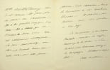 Lettre autographe sign&eacute;e. Jeanne Arnould-Plessy (1819-1897), actrice, soci&eacute;taire de la Com&eacute;die-Fran&ccedil;aise. 