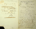 Lettre autographe sign&eacute;e. Louis Gabriel Taillefer (1767-1852), pr&ecirc;tre, p&eacute;dagogue, traducteur, proviseur du coll&egrave;ge Louis-Le-Grand ; Victor de Lanneau ...