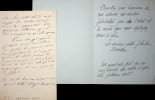 Lettre autographe sign&eacute;e + Lettre autographe. Ad&egrave;le Toussaint-Samson (1826?-1911), po&eacute;tesse, &eacute;crivain, fille de l'acteur Joseph Samson (1793-1871). 