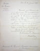 Lettre autographe sign&eacute;e. Ferdinand-Auguste Lapasset (1817-1875), g&eacute;n&eacute;ral de division, homme politique ; Alfred Magne (1834-1878), directeur du ...