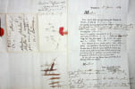 Lettre autographe sign&eacute;e (avec parties imprim&eacute;es). Fran&ccedil;ois Antoine Courtois ou Courtoy dit Courtoy ain&eacute; (1727-1802), c&eacute;l&egrave;bre p&acirc;tissier de P&eacute;rigueux, ...