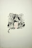 Gravure - Menu - tirage sur v&eacute;lin d'Arches. Albert Robida (1848-1926), illustrateur, caricaturiste, graveur, &eacute;crivain. 