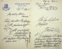 Lettre autographe sign&eacute;e. Victor Silberer (1846-1924), &eacute;crivain autrichien, homme politique, pionnier de l'aviation. 
