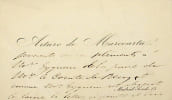 Carte autographe. Arturo de Marcoartu (1821-1904), homme politique espagnol, ing&eacute;nieur, homme d'affaires. 