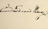 Pi&egrave;ce sign&eacute;e. Conrad Ferdinand Meyer (1825-1898), po&egrave;te, &eacute;crivain suisse. 