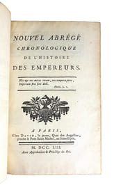 "NOUVEL ABREGE CHRONOLOGIQUE DE L'HISTOIRE DES EMPEREURS".