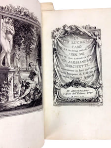 DELLA NATURA DELLE COSE LIBRI SEI TRADOTTI DAL LATINO IN ITALIANO DA ALESSANDRO MARCHETTI.