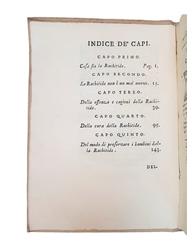 "DELLA CURA DEI BAMBINI ATTACCATI DALLA RACHITIDE TRATTATO...".. ZEVIANI GIOVANNI VERARDO.