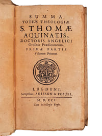 "SUMMA TOTIUS THEOLOGIAE S. THOMAE AQUINATIS, DOCTORIS ANGELICI ORDINI PREDICATORUM".