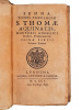 "SUMMA TOTIUS THEOLOGIAE S. THOMAE AQUINATIS, DOCTORIS ANGELICI ORDINI PREDICATORUM".. SAINT THOMAS D'AQUIN. (Aquino, 1225 ou 1226 - Priverno, 1274)
