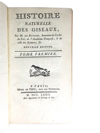 "HISTOIRE NATURELLE, GENERALE ET PARTICULIERE PAR M. DE BUFFON, INTENDANT DU JARDIN DU ROI, DE L'ACADEMIE FRANCOISE, & DE CELLE DES SCIENCES... NOUVELLE EDITION".