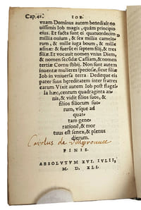 (BIBLE) "CONTENTA. LIBRI REGUM IIII LIBRI PARALIPOMENON II LIBRI ESDRAE IIII LIBER TOBIAE LIBER IUDITH LIBER ESTHER LIBER IOB".