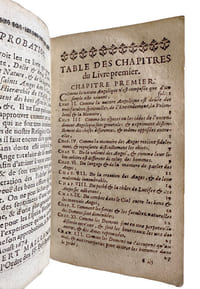 "DOCTE ET DEVOT TRAITE DE LA SUBLIME NATURE & DE LA DIGNE OCUPATION DES S.S. ANGES, DANS LE CIEL, & DANS LA HIERARCHIE DE L'EGLISE; & ENCOR PARTICULIEREMENT DES BONS OFFICES DE L'ANGE GARDIEN..."