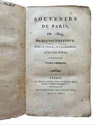 "SOUVENIRS DE PARIS, EN 1804..."