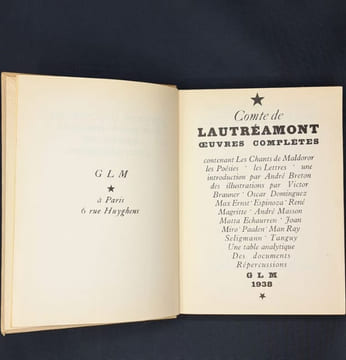 Oeuvres complètes du Comte de Lautréamont contenant Les Chants de Maldoror -les Poésies - les Lettres -une introduction par André Breton. LAUTREAMONT ...