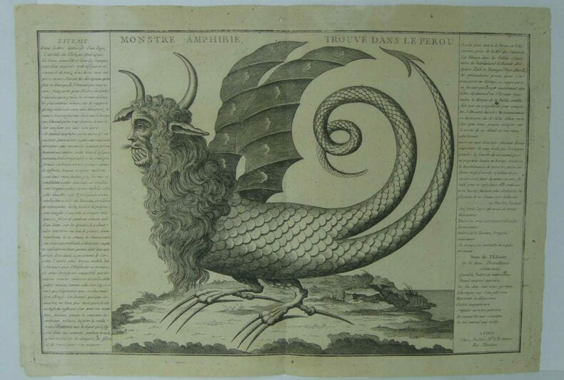 Monstre amphibie trouv&eacute; dans le Perou [canard]. 