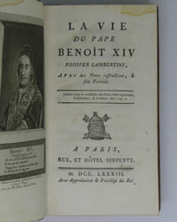 La vie du pape Benoît XIV