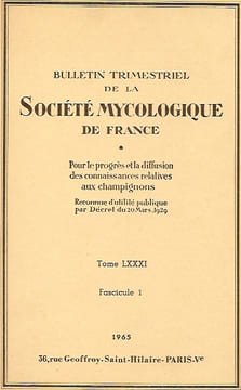 Bulletin trimestriel de la société mycologique de France Tome LXXXI 581) Fascicule 1 1965
. Collectif