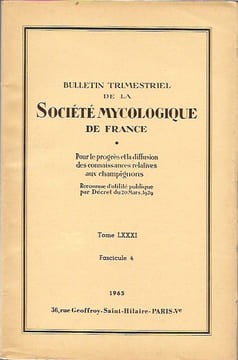 Bulletin trimestriel de la société mycologique de France Tome LXXXI (81) Fascicule 4 1965
. Collectif