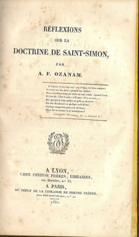 Doctrine de Saint-Simon 1829 seconde édition, suivi de Réflexions sur la doctrine de Saint-Simon par Ozanam