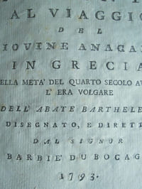 Atlante al viaggio del giovine Anacarsi in Grecia nella metà del quarto secolo avanti l'era vulgare [Atlas du Voyage du jeune Anacharsis en Grèce] - 1793