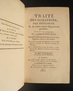 Traité des donations, des testamens et toutes autres dispositions gratuites - 1807