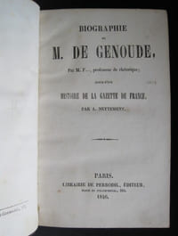 Biographie de M. de Genoude, suivie d'une Histoire de la gazette de France - 1846