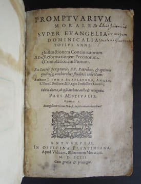 Promptvarivm morale Super evangelia dominicalia totivs anni Pars Aestivalis Roman I - 1593 . STAPLETONO, Thoma