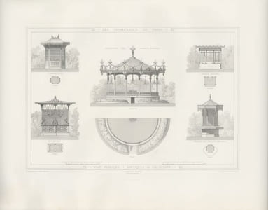 Les promenades de Paris - Voie publique - Boutiques & orchestre - 1867