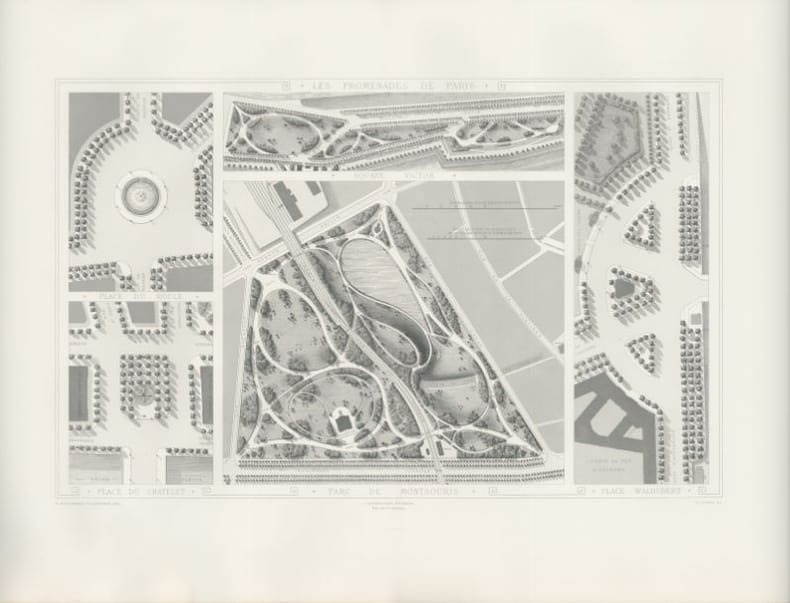 Les promenades de Paris - Parc de Monsouris - 1867. ALPHAND, Adolphe, HOCHEREAU, Emile,
