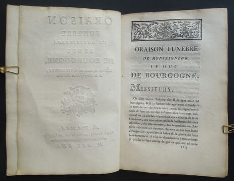 Serenissimi Burgundionum ducis laudatio funebris / Oraison funebre de monseigneur le Duc de Bourgogne - 1761. WILLERMET, C.-F., QUERBEUF, Y.