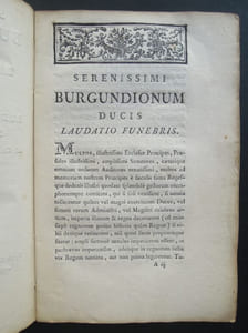 Serenissimi Burgundionum ducis laudatio  funebris / Oraison funebre de monseigneur le Duc de Bourgogne - 1761