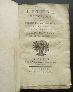 Lettre historique a madame la comtesse de ** sur la mort de sa Majesté l'Impératrice Reine de Hongrie - 1781. CARACCIOLI