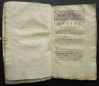 Lettre historique a madame la comtesse de ** sur la mort de sa Majesté l'Impératrice Reine de Hongrie - 1781