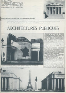 Bulletin d'informations architecturales, supplément au n°76, avril 1983, Architectures publiques - 1983